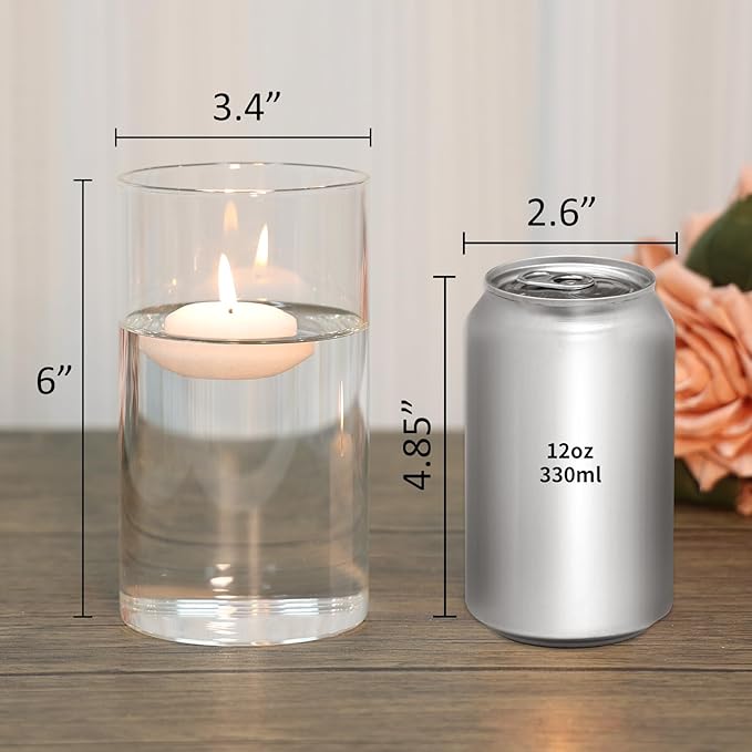 SUPMIND 6Pcs Glass Cylinder Vases, Hurricane Candle Holder Small Floral Vases - Image 2
