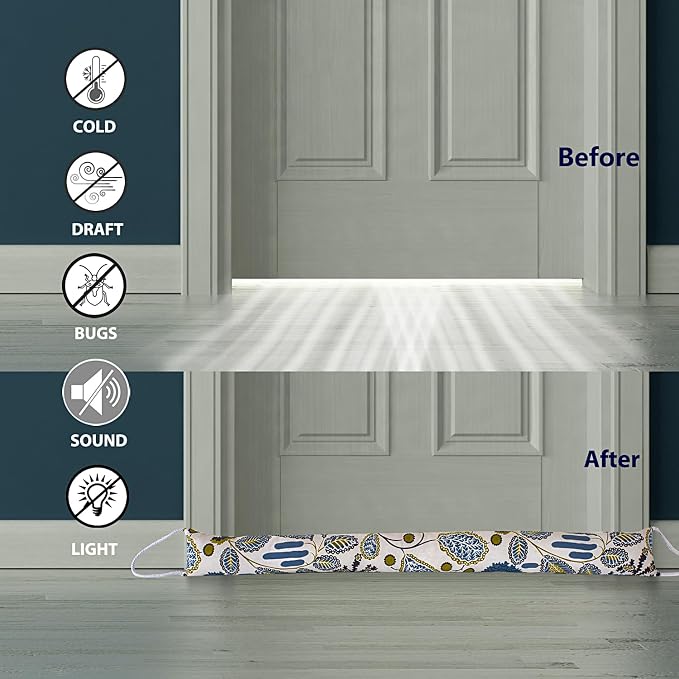 2 Pack 40 Inch 4 Inch Wide Under Door Blocker Door Draft Stopper, Bottom - Image 3