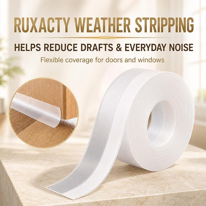 Ruxacty Weather Stripping Tape, Weather Stripping Door Seal, Blocks Cold Drafts - Image 2