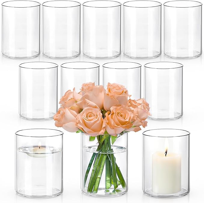 UPBUD 5 Inch Glass Cylinder Vases by UPBUD