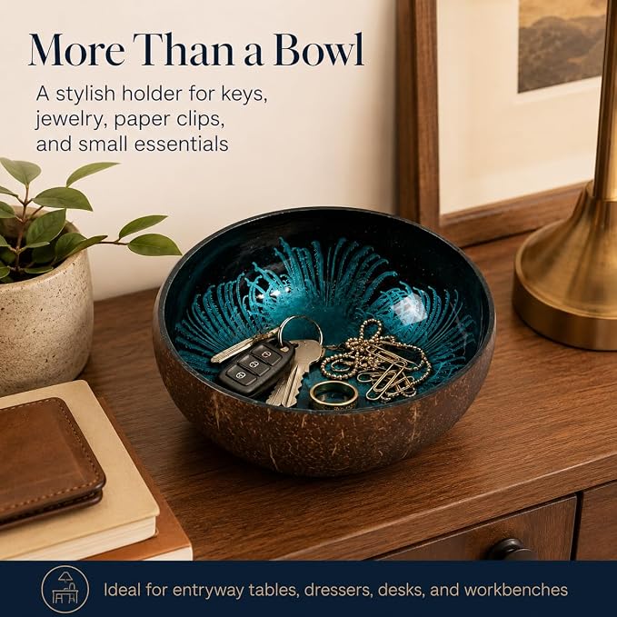 Natural Coconut Bowl Key Decorative - Image 4