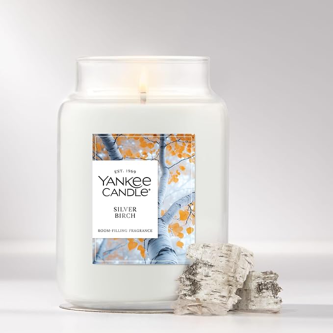 Yankee Candle Silver Birch, Holiday Scented Candle, 22oz Large Jar - Image 4