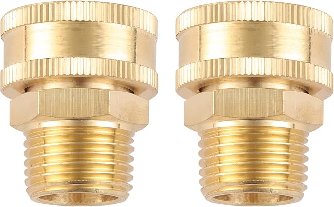 Garden Hose Adapter, 1/2" NPT Male X 3/4" GHT Female Connector | Dual Swivel - Image 4