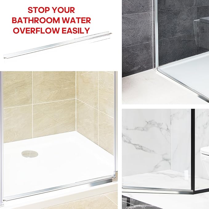 32" Chrome Framed Shower Door Replacement Drip Rail - Image 5