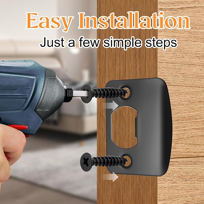 EATAKWARD 12 PCS Stainless Steel Deadbolt Covers Door Reinforcement Kit - Image 5