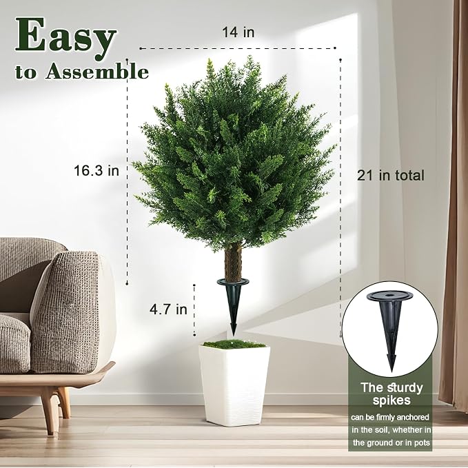 Chillchard 4 Pack UV Resistant Fake Bushes - Image 2