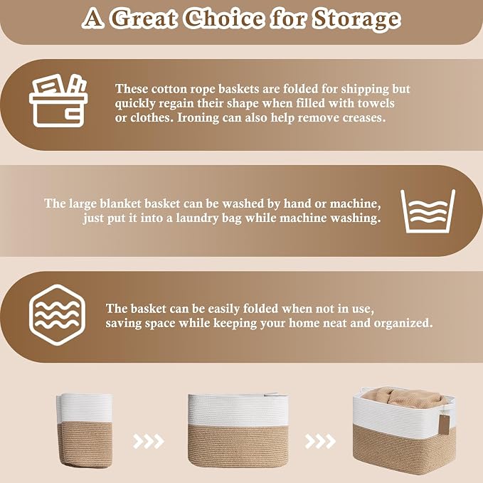 Goodpick 50L Large Woven Rope Storage Basket - Image 7