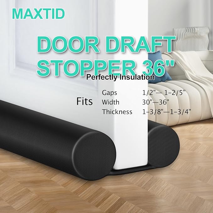 MAXTID Under Door Draft Stopper, 36 Inches, Bottom Seal, Gap Filler | Door - Image 4