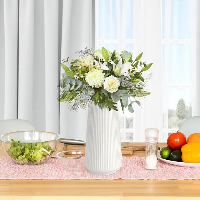White Ceramic Vase, GUKJOB Small Cute Flower Vase - Image 6
