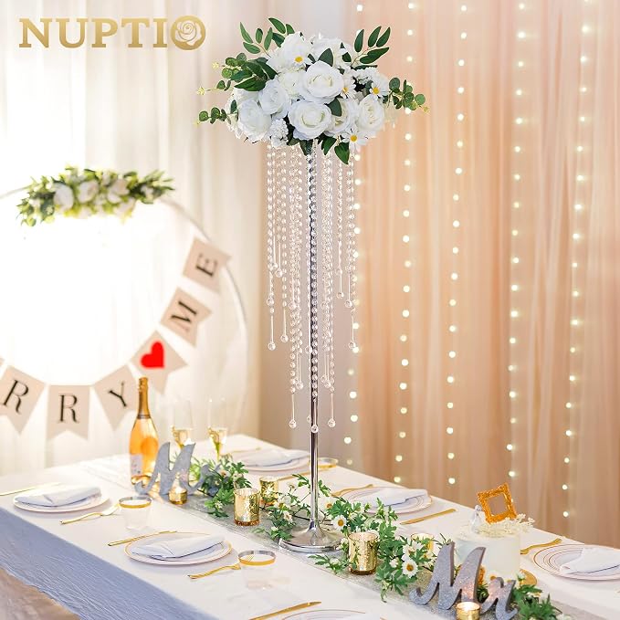 NUPTIO Silver Vases for Centerpieces Wedding - Image 2