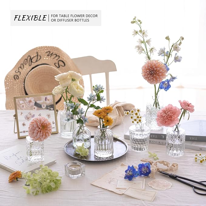 SUPMIND 24pcs Glass Bud Vase Set, Home Decor, Table Decoration, Baby Shower - Image 4