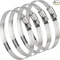 4 Pack 4 Inch Hose Clamp, 304 Stainless Steel Quick-Screw Dryer Vent Clamp | by Unknown