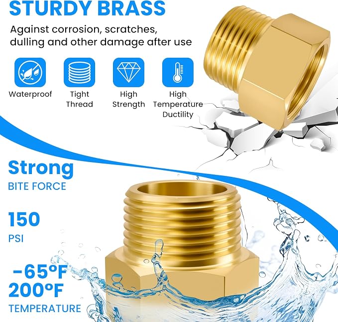 SDTC Tech Brass Pipe Fitting 3/4 NPT Thread Male to 3/4 NPT Thread Female | - Image 6