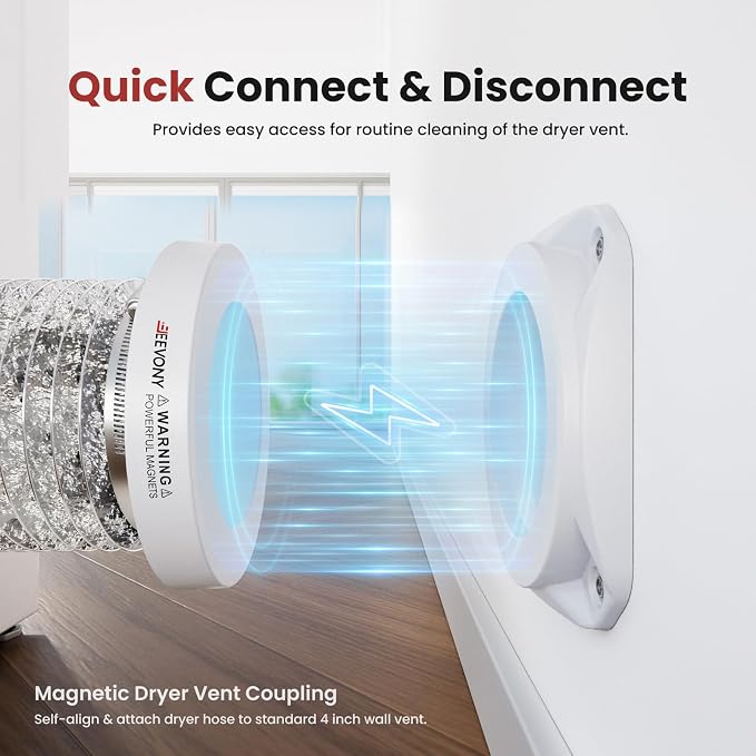 Magnetic Dryer Vent Coupling SDV180 Magnetic Dryer Vent Connector Kit White - Image 2