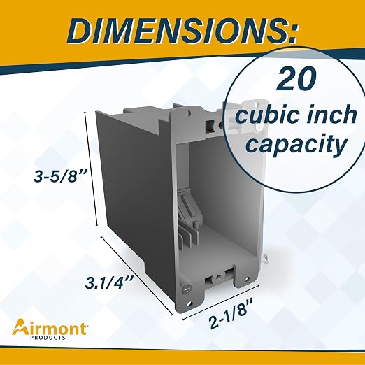 Airmont Products 20 Cu in Deep Old Work Electrical Box, 1-Gang Non-Metallic PVC - Image 2