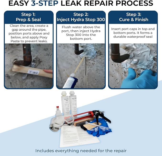 Pipe Penetration Leak Repair Foam Kit, Gaps Up to 1in | Expanding Compound - Image 2