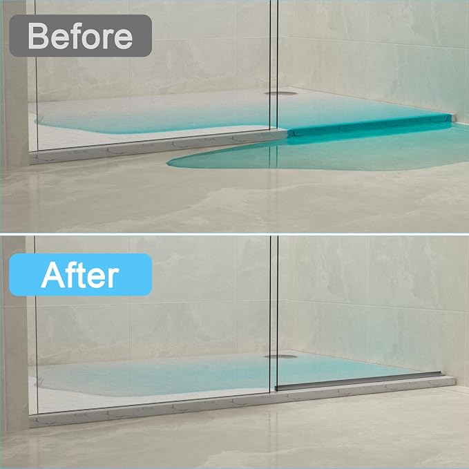 Duzzy 98 Inch Shower Threshold Water Dam Guard, Silicone Rubber Shower Door - Image 3