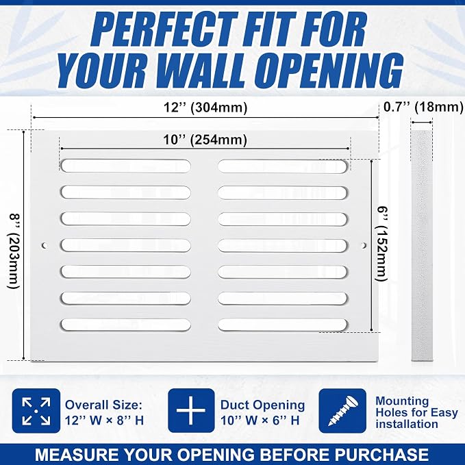 Leinuosen 4 Pcs 12 x 8 Inch Return Air Vent Cover Fit - Image 2