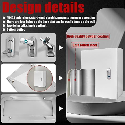 Electrical Box 16 x 12 x 6 Inch Indoor Outdoor Electrical Enclosure Box Steel - Image 4