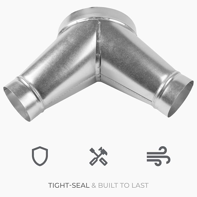 45° Degree Ø8 x 4 x 4 Inch Y Shape Duct Splitter - Image 4