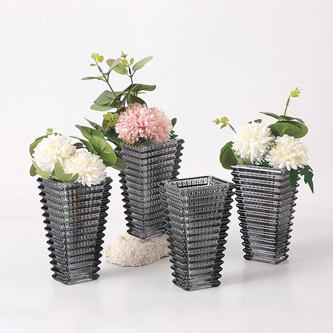 MCMCNCUIU Crystal Vases Set of 4, Crystal Vase by MCMCNCUIU