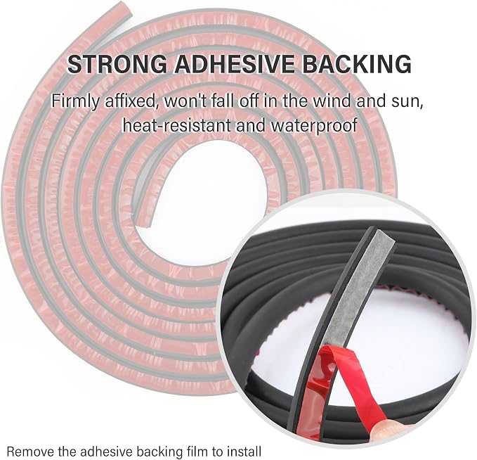 26Ft Automotive Weather Stripping, D-Type Car Door Seal Strip Fits - Image 4