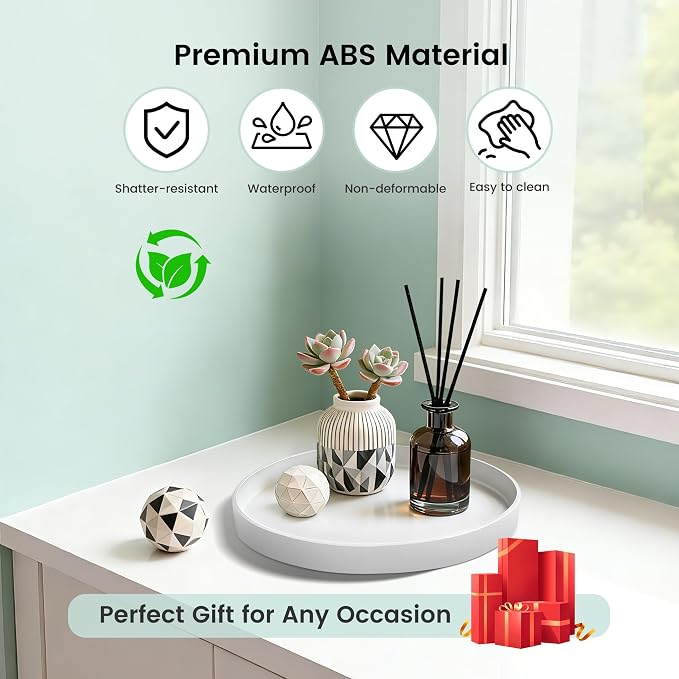 1 Pack 10" Bathroom and Vanity Tray, ABS Bathroom Counter Organizer, Coffee - Image 5