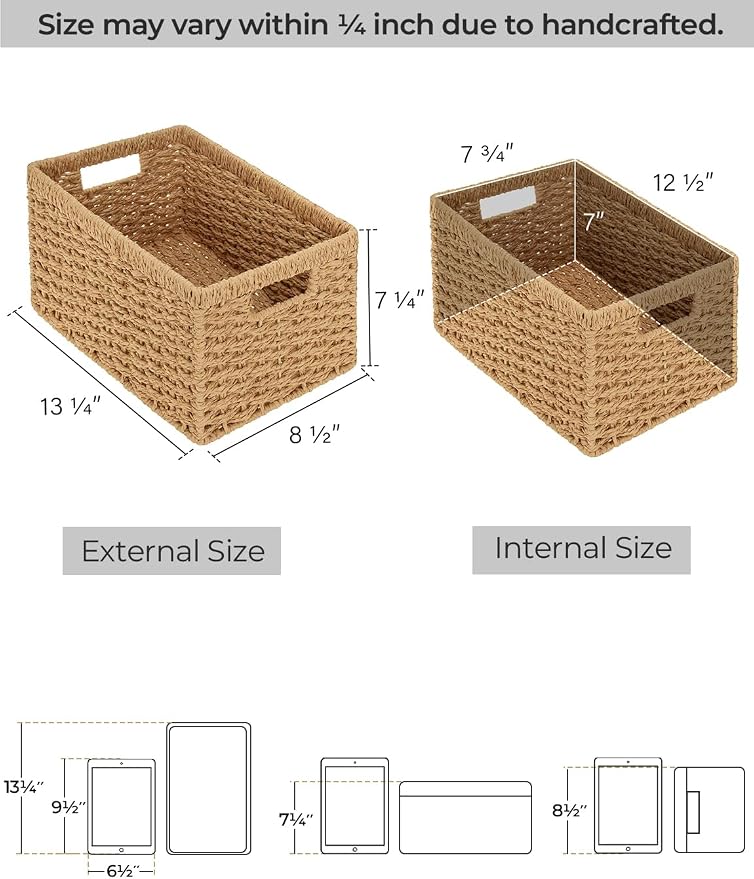 StorageWorks Wicker Storage Baskets - Image 2