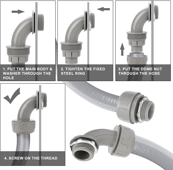 1 Inch Flexible Liquid Tight Conduit 25FT, Non Metallic Electrical Conduit Kit - Image 4