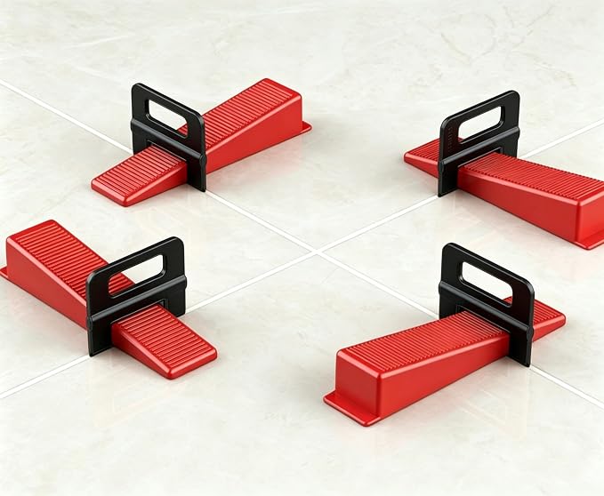 4-in-1 Tile Leveling System Kit, including tile spacers, reusable wedges - Image 10