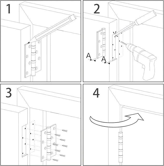 TDCHINGES 3 1/2" Matte Black Door Hinges 3.5 Inch Rounded Flat 18 Pack | - Image 8
