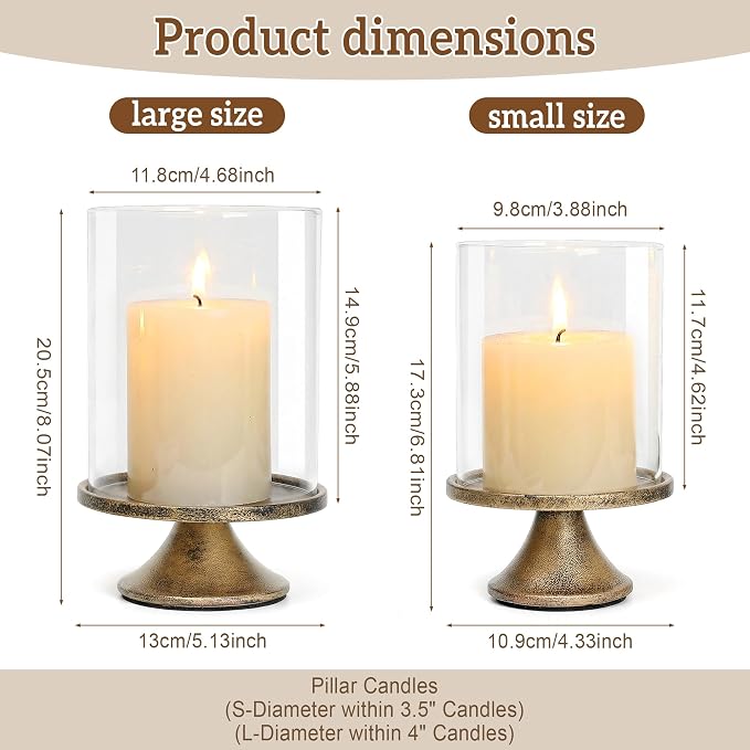 Set of 2 Hurricane Candle Holder Set - Image 2