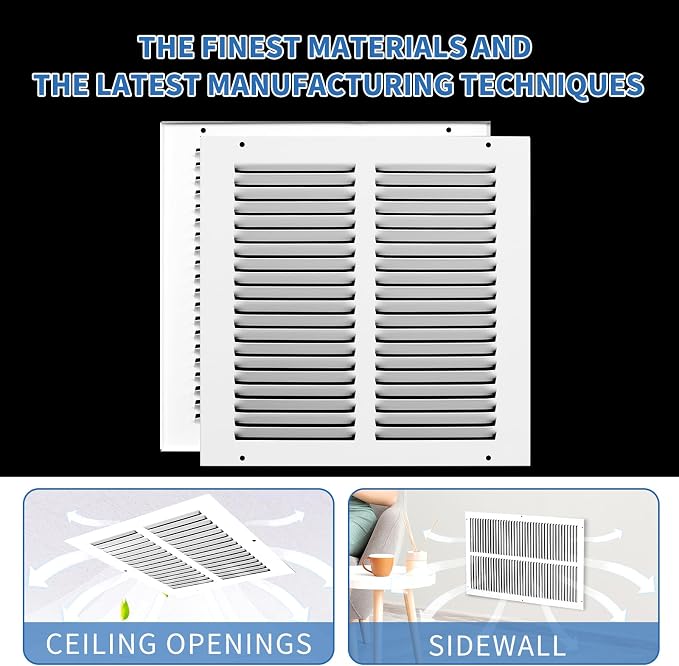 12x12 Return Air Grille, Air Return Vent Cover, AC Vent Cover, Cold Air Return - Image 6