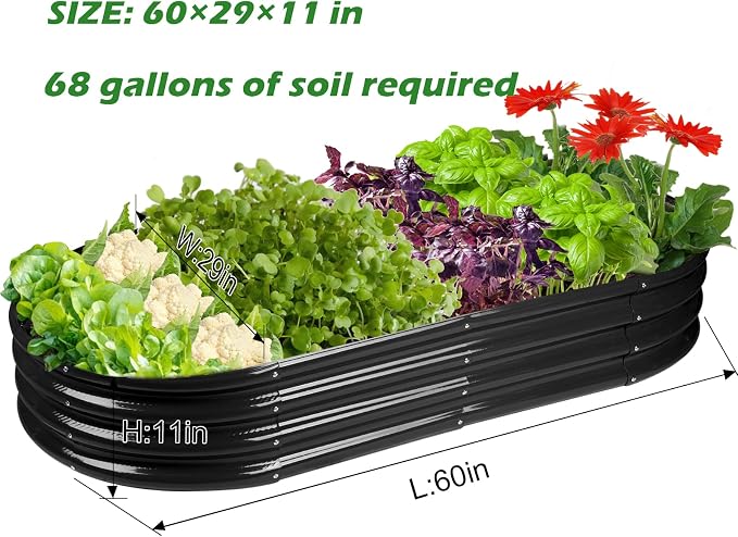 Rakukiri Raised Garden Bed GRS Certified Galvanized Planter Box Outdoor - Image 3