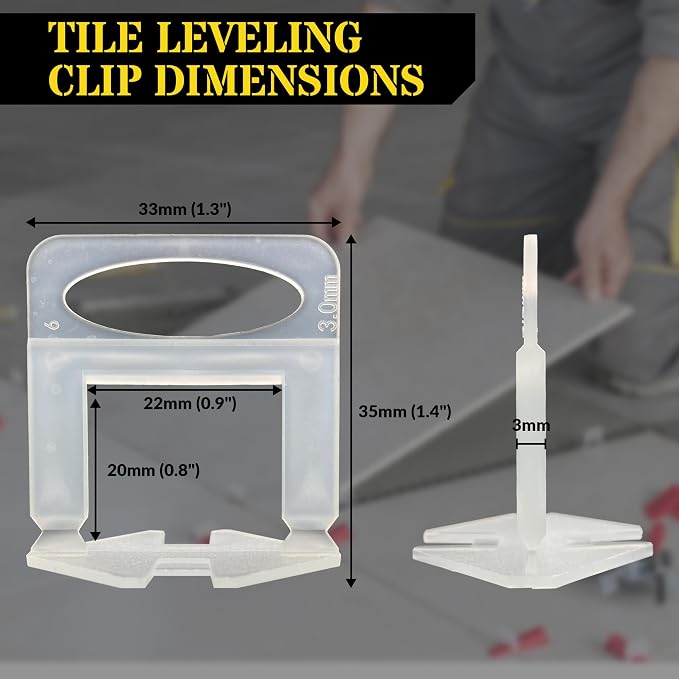 Reli. Tile Leveling System 1/8 Inch | Tile Spacers Clips | Wall & Floor | - Image 3
