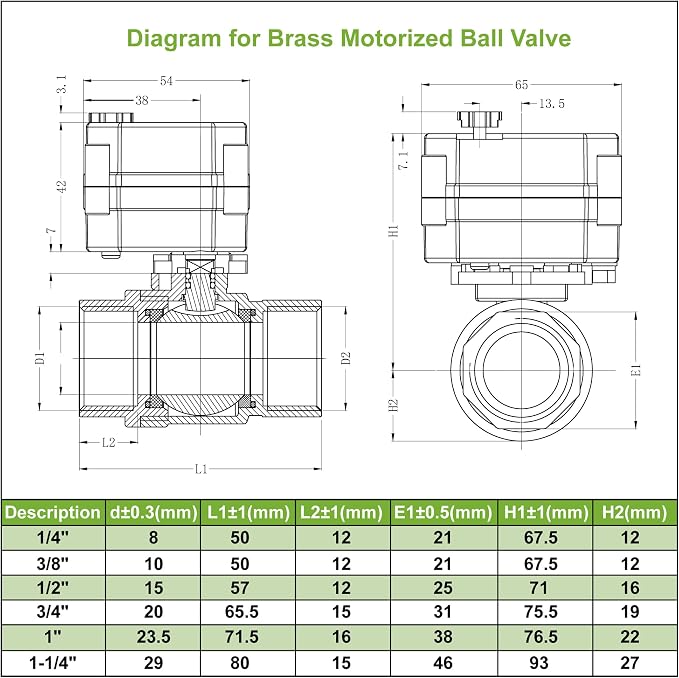 U.S. Solid 3/4inch Brass Motorized Ball Valve, Full Port NPT, IP67 Waterproof - Image 8