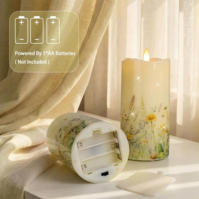 Flameless Candles, Battery Operated Floral Candles - Image 8