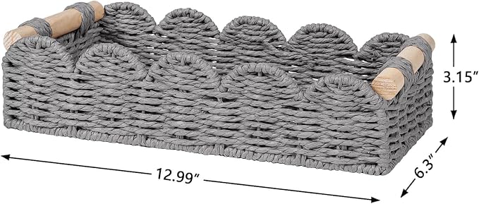 CubesLand Toilet Paper Storage Basket Organizer, Small Wicker Decor Basket | - Image 3