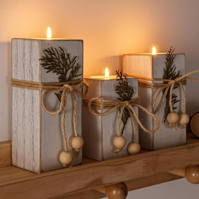 White Farmhouse Candle Holder - Image 6