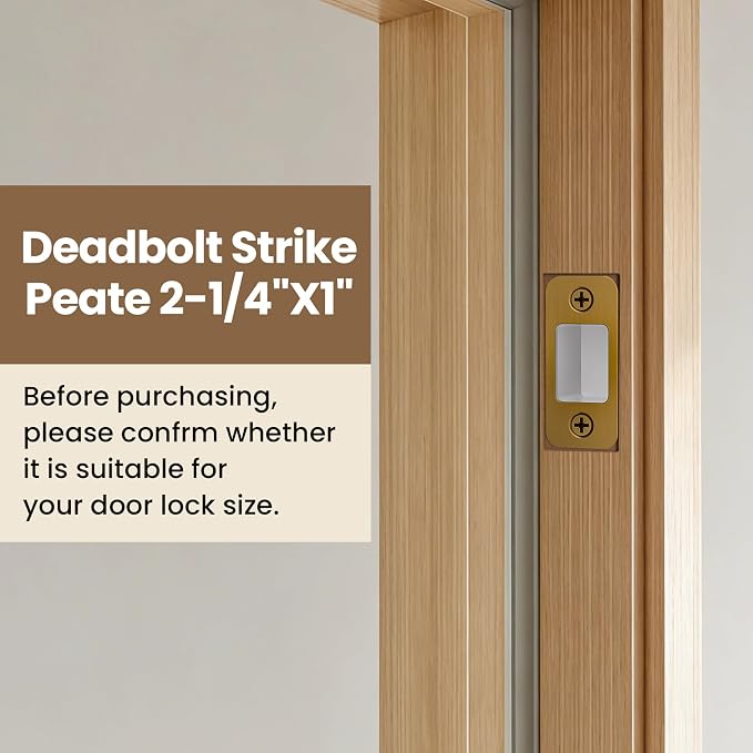 1 Pack Deadbolt Strike Plate Door Backplate, Door Strike Plate - Image 4