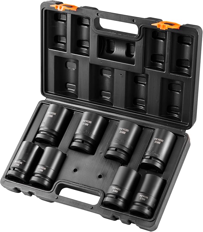 VEVOR 1" Drive Impact Socket Set, 8 Piece Deep Socket Set Metric 27-41mm - Image 9