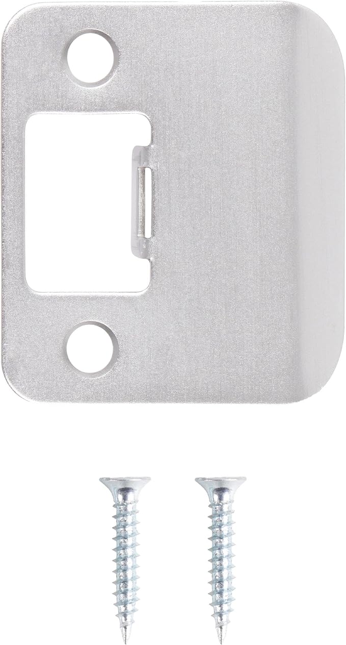 Round Corner Extended Lip Strike Plate, 2-1/4" x 1-1/2", Satin Chrome - Image 2