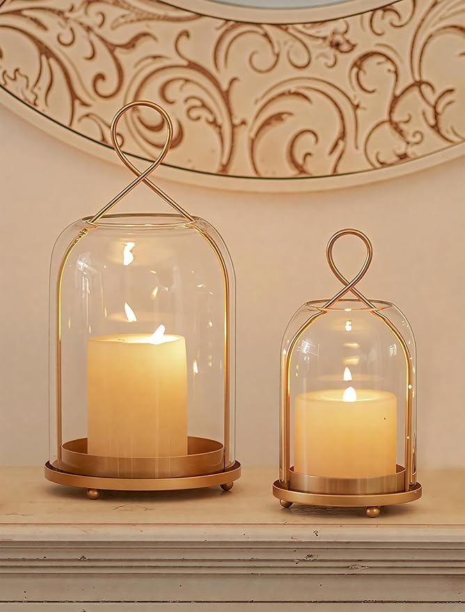 NUPTIO Glass Lanterns Decorative Outdoor, Table Centerpiece by Nuptio