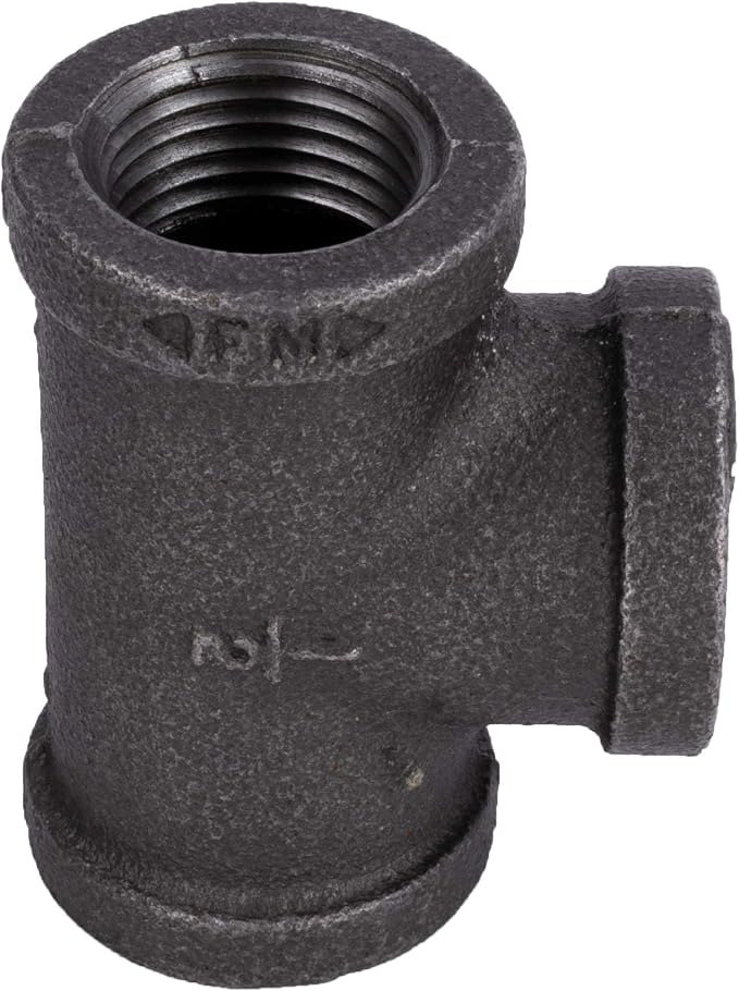 1/2" Tee Fitting, PIPE DECOR Black Malleable Iron Fittings Fit Standard 1/2 - Image 8