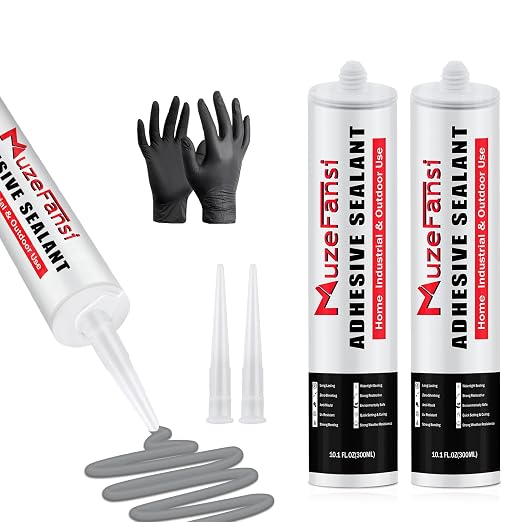 Gray Concrete Crack Filler, Self-Leveling Waterproof Sealant, Fast-Curing by MuzeFansi