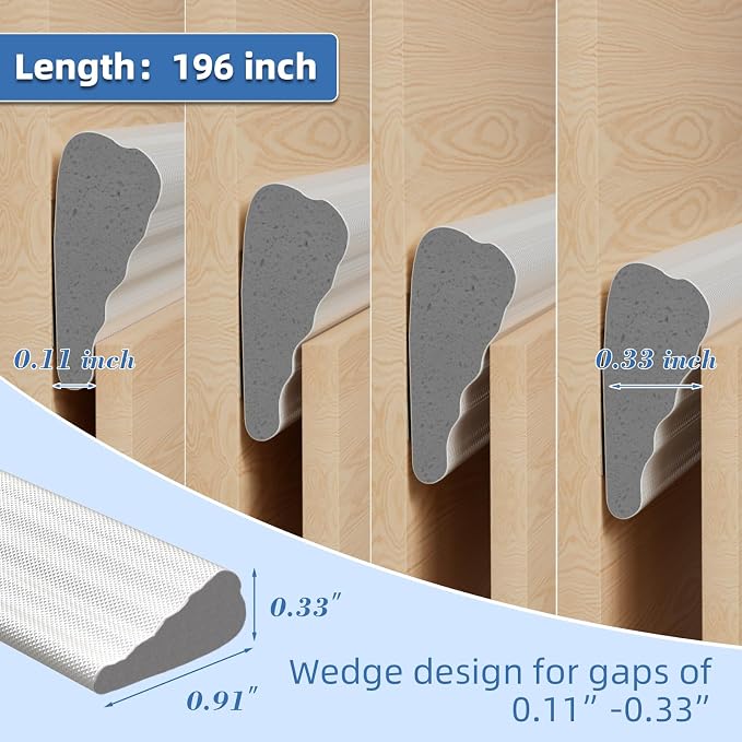 2 Pcs x196”Wedge Weather Stripping Door Seal Strip - Image 3