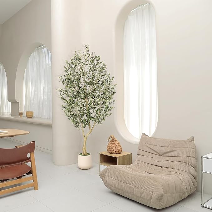 7ft Artificial Olive Tree with Tall Exquisite Planter | Realistic Fake Olive - Image 6