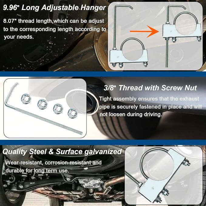 3" Exhaust Clamp With Hanger One-Piece Muffler Hanger, Corrosion Resistant - Image 4