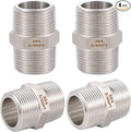 4PCS Hex Nipple 3/4" Male x 3/4" Male Pipe Fittings, 304 Stainless Steel 3/4 by SNUTUYA