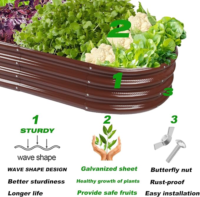 Rakukiri Raised Garden Bed GRS Certified Galvanized Planter Box Outdoor - Image 5